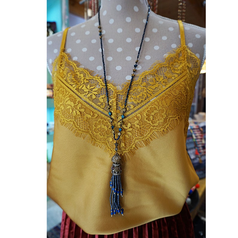 Unique gift Vintage tassel necklace Boho jewelry for women Bohemian long necklace for women Gift for women Boho necklace