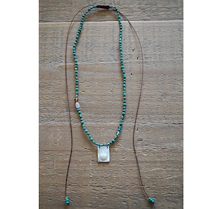 Elegante collar con colgante de corazón mexicano de nácar / Joyería bohemia única / Regalo perfecto para los amantes del estilo bohemio, accesorio étnico hecho a mano