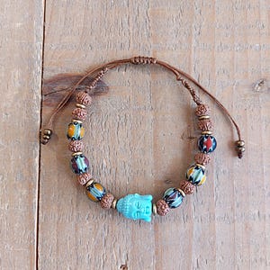 Pulsera Boho con dije de Buda, joyería de estilo tribal con cuentas, regalo de estilo bohemio, regalos de cumpleaños para ella