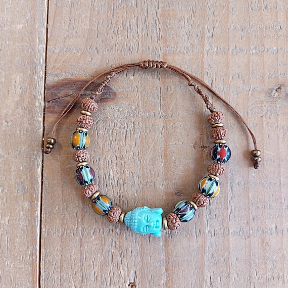Buddha Charm Bracelet: Beaded Boho Tribal Jewelry