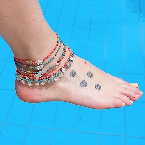 Silver Charm Beaded Anklet: Colorful Hippie Summer Jewelry