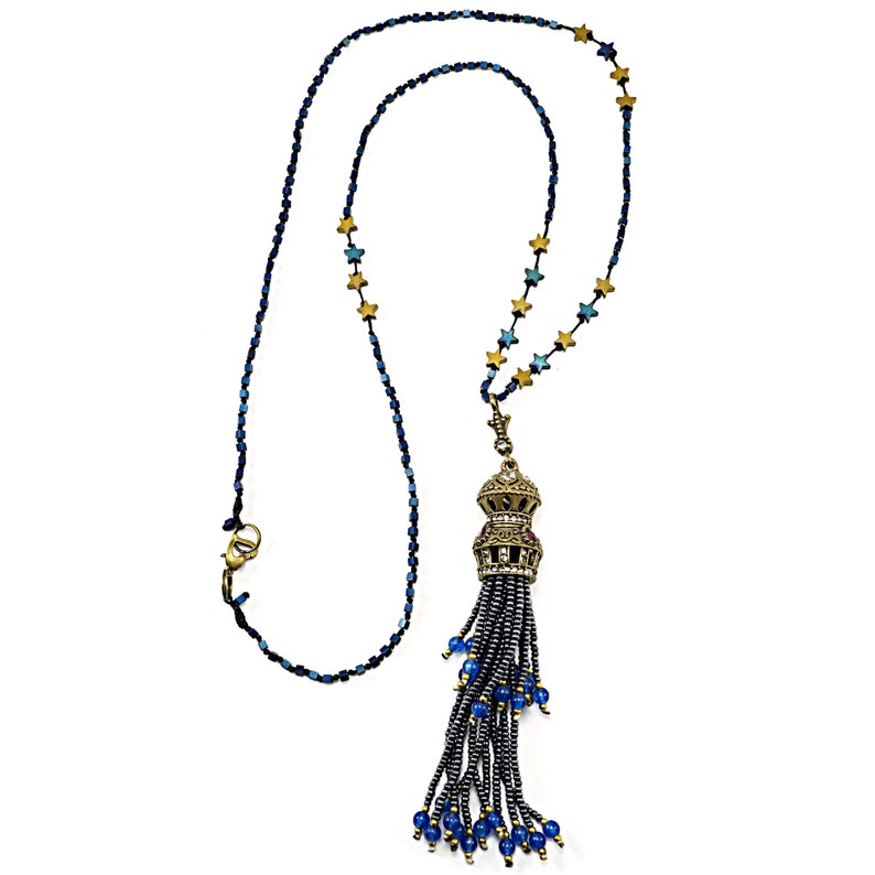 Unique gift Vintage tassel necklace Boho jewelry for women Bohemian long necklace for women Gift for women Boho necklace