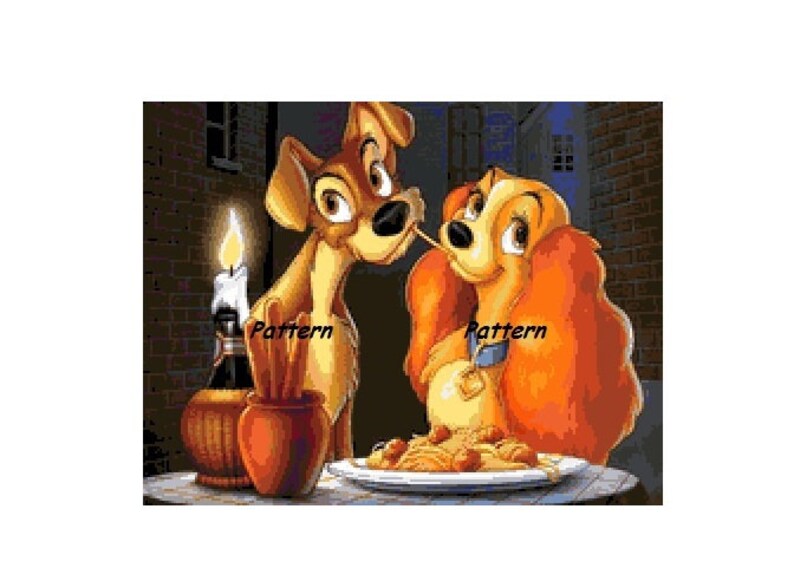 Cross Stitch Pattern PDF Files. Lady and the Tramp #1
