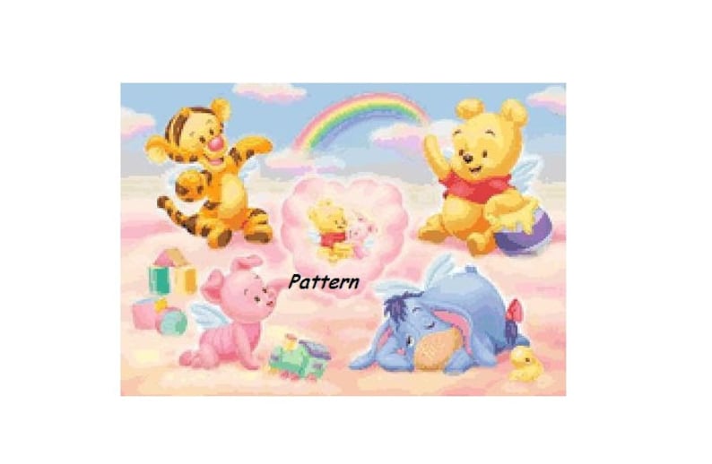 Cross Stitch Pattern PDF Files. Baby Winnie the Pooh and friends