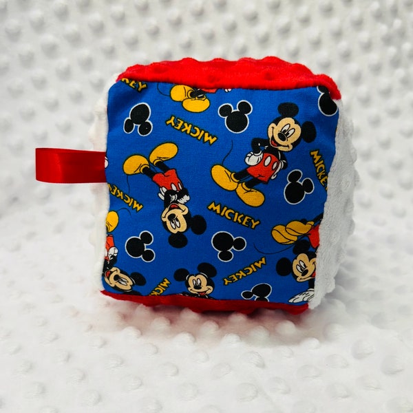 Mickey Mouse Sensory Block with inside rattle/ Mickey Mouse / Disney Baby / Disney Accessories / Mickey Mouse Baby / Mickey Mouse Plush Toy