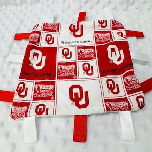 Sensory Blanket University of Oklahoma inspired / Sooners Baby / Oklahoma inspired Sensory Blanket / Sooners Baby / Baby Shower Gift