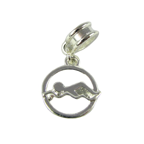 Swimmer Swimming Charm for Bracelet or Necklace