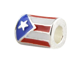 Puerto Rico Flag Charm for Bracelet or Necklace
