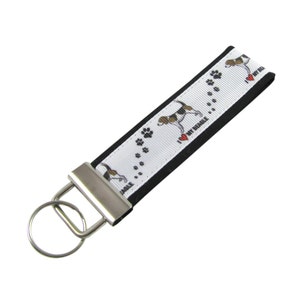 Personalized Key Chain / Key Fob Beagle Dogs With Optional Initials