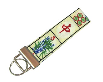 Mahjong, Mahjongg Key Chain / Key Fob Personalized With Optional Initials