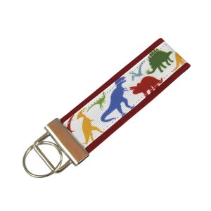Dinosaurs Fabric Key Chain / Key Fob Personalized With Optional Initials