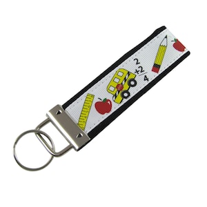 Teacher Key Chain / Teacher Key Fob Bus Driver Key Chain  Can be Personalized With Optional Initials