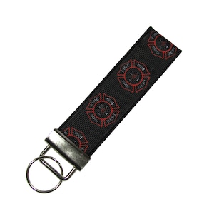 Firefighter Fireman Fire Department  Cross Key Chain / Key Fob Personalized with Optional Initials
