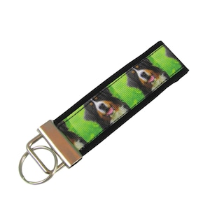 Personalized Key Chain / Key Fob Bernese Mountain Dog With Optional Initials