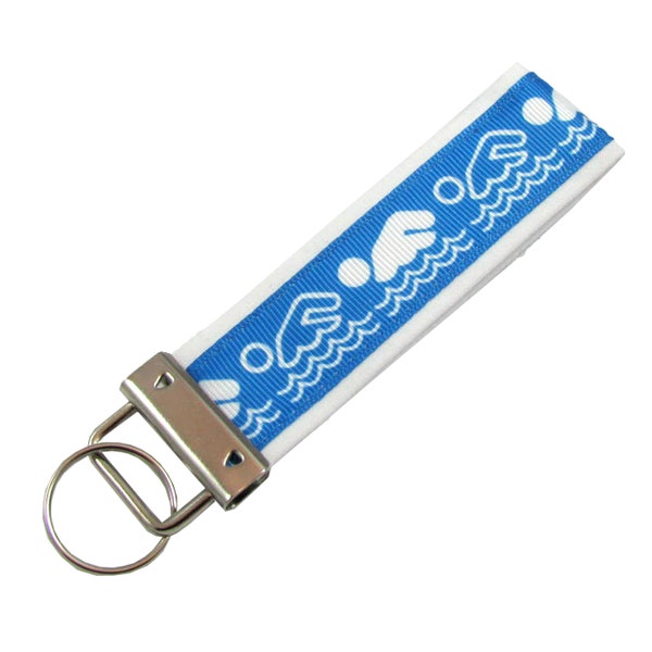 Personalized Swimming Swimmer Swim Key Chain on White Background / Key Fob With Optional Initials