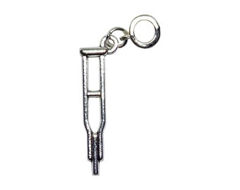 Crutch Charm for Bracelet or Necklace, Doctor Gift, Crutches Charm