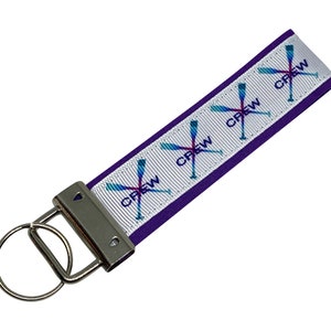 Crew Key Chain, Keychain with Letters, Fabric Key Fob, Rowing Key Ring, Sculler Key Ring, Crew Lover Gift, Crew Gift, Rowing Key Chain