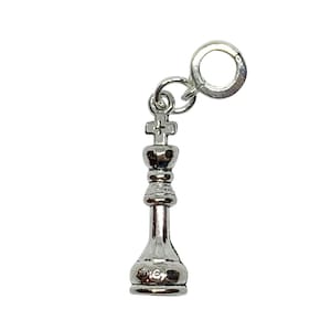 King Chess Piece Charm for Bracelet or Necklace, Chess Charm, Chess Player Charm