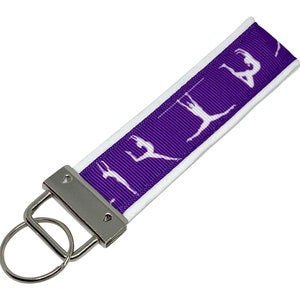 Gymnastics Key Chain, Gymnast Keychain, Fabric Key Fob, Gymnastics Key Ring, Gymnast Key Ring, Gymnastics Lover,  Wholesale Gymnastics Gift