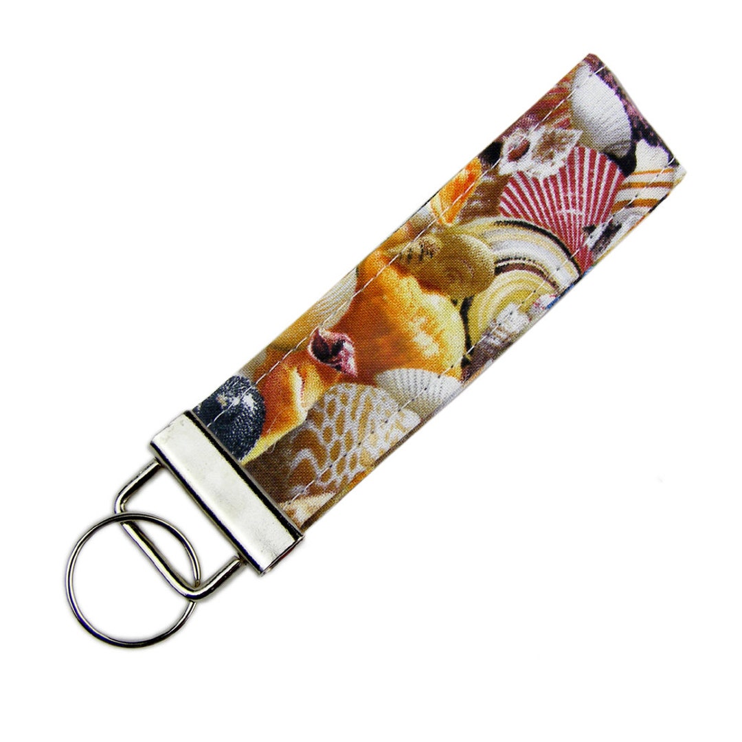Personalized Key Chain / Key Fob Beach Shells With Optional Initials - Etsy