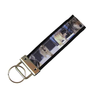 Personalized Key Chain / Key Fob Wolf Wolves With Optional Initials