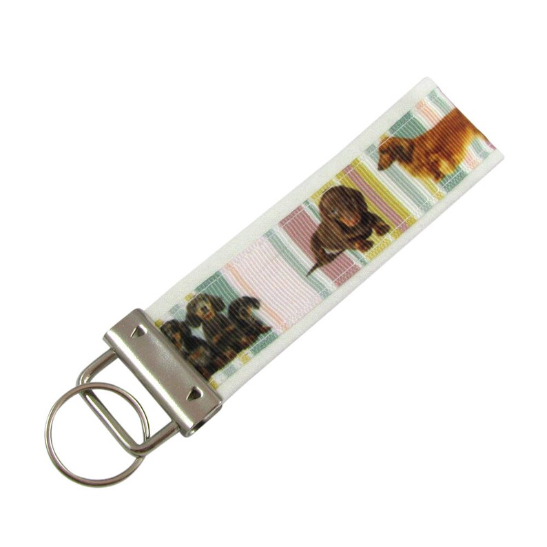 Dachshund Dog Key Chain: Personalized Initial Charm, Weenie Dog Gift image 1