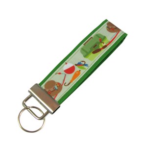Fishing Key Chain / Key Fob Personalized With Optional Initials