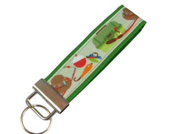 Fishing Key Chain / Key Fob Personalized With Optional Initials