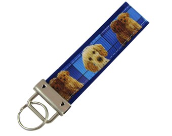 Personalized Key Chain / Key Fob Goldendoodle Labradoodle Standard Poodle Dogs With Optional Initials