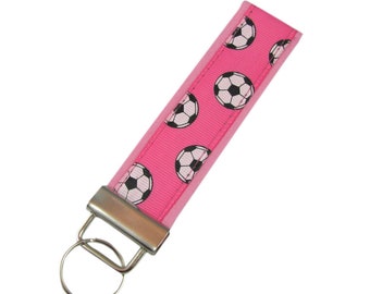 Personalized Fabric Key Chain / Key Fob Soccer Balls With Optional Initials