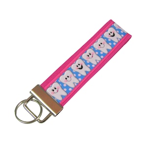 Tooth Teeth Dentist Key Chain / Key Fob Personalized With Optional Initials