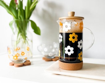 Retro Flower Cafetiere & Mug Set