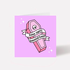 Nowa Karta Domowa, Nawiedzony Dom, Dom Gotycki, Dom Słodki Nawiedzony Dom, Pastel Goth, Karta Powitalna