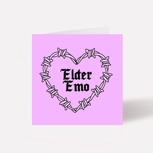 Tarjeta de cumpleaños de Elder Emo, Elder Emo, Pastel Goth, Cumpleaños gótico, Tarjeta de felicitación