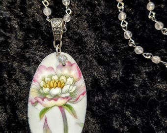 Broken China Dish Repurposed Mikado Necklace