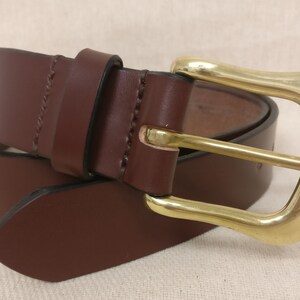 Handmade Sedgwick English Bridle Leather belt - hand-stitched - Solid Brass British Buckle - Choose from 9 Colours