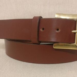 Handmade Sedgwick English Bridle Leather belt - hand-stitched - Solid Brass British Buckle - Choose from 9 Colours