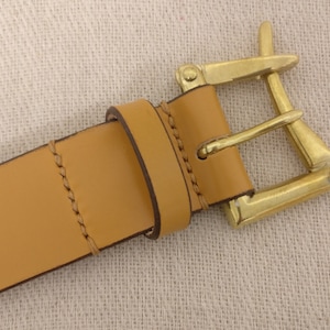 Handmade Sedgwick English Bridle Leather belt - hand-stitched - Solid Brass British Buckle - Choose from 9 Colours