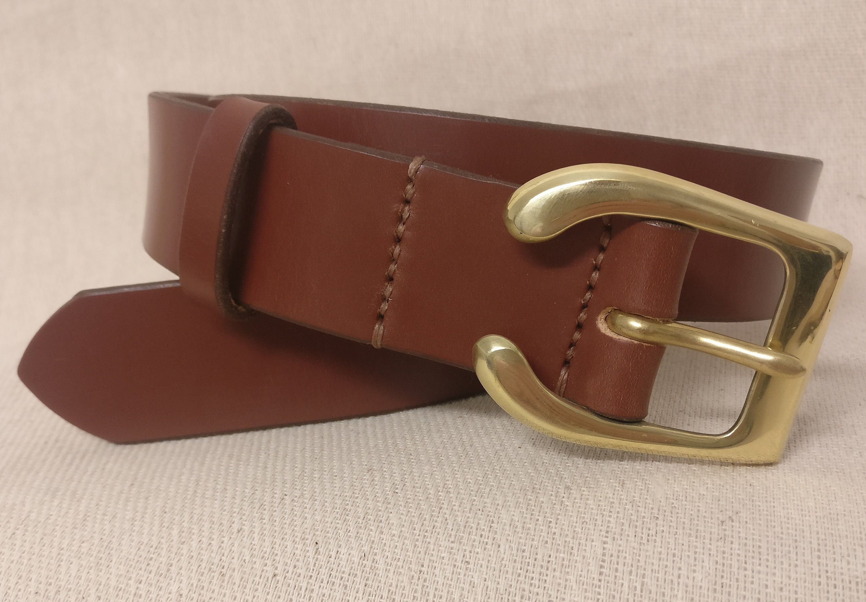 Handmade Sedgwick English Bridle Leather Belt Handstitched Solid Brass British Buckle Choose