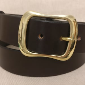 Handmade Sedgwick English Bridle Leather belt - hand-stitched - Solid Brass British Buckle - Choose from 9 Colours