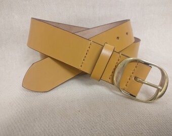 Handmade Sedgwick English Bridle Leather belt - hand-stitched - Solid Brass British Buckle - Choose from 9 Colours