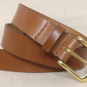 Handmade Sedgwick English Bridle Leather belt - hand-stitched - Solid Brass British Buckle - Choose from 9 Colours