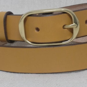 Handmade 1&quot; Sedgwick English Bridle Leather belt - hand-stitched - Solid Brass British Buckle - Choose from 9 Colours
