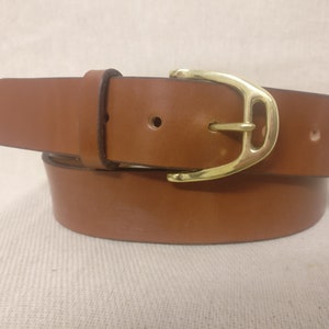 Handmade Sedgwick English Bridle Leather belt - hand-stitched - Solid Brass British Buckle - Choose from 9 Colours