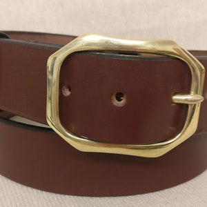 Handmade Sedgwick English Bridle Leather belt - hand-stitched - Solid Brass British Buckle - Choose from 9 Colours