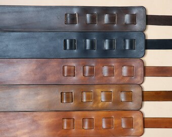 Personalized Handmade Custom Guitar Strap - Can be Personalized - Veg Tanned Leather, Choice of Colours and designs, Free Personalization