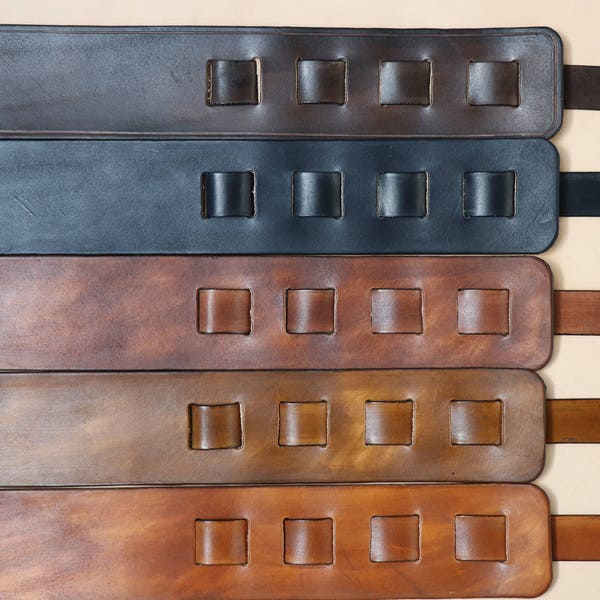 Personalized Handmade Custom Guitar Strap - Can be Personalized - Veg Tanned Leather, Choice of Colours and designs, Free Personalization