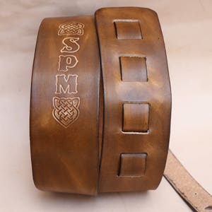 Personalized Handmade Custom Guitar Strap Can be Personalized Veg Tanned Leather, Choice of Colours and designs, Free Personalization image 5