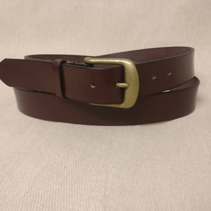 Handmade Sedgwick English Bridle Leather belt - hand-stitched - Solid Brass British Buckle - Choose from 9 Colours