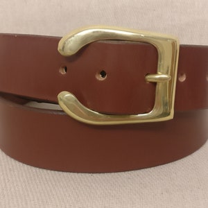 Handmade Sedgwick English Bridle Leather belt - hand-stitched - Solid Brass British Buckle - Choose from 9 Colours
